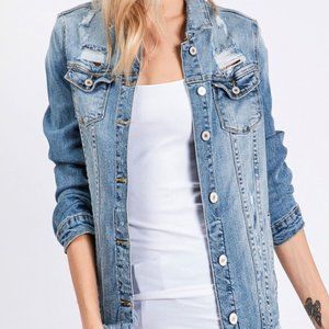 Perfect Fit Distressed Jean Jacket